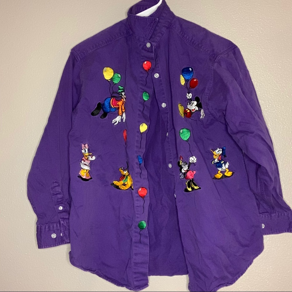 Vintage Disney Button Up Mickey & Friends